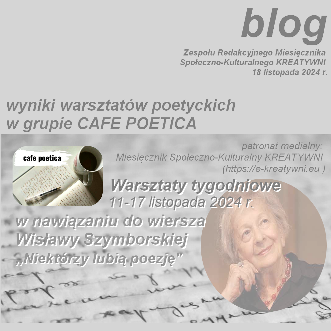 Wyniki warsztatów literackich w grupie CAFE POETICA (11-17 XII 2024)