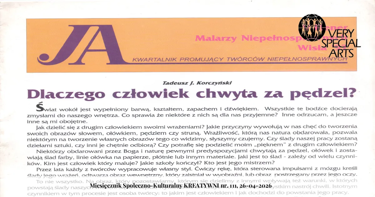 Dlaczego człowiek chwyta za pędzel? / Tadeusz J. Korczyński